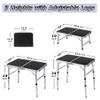 YihuiKo Folding Camping Table, Adjustable Height Folding Table, Portable Aluminum Small Folding Table with Carry Handle for Picnic, BBQ, Indoor, Office view 3