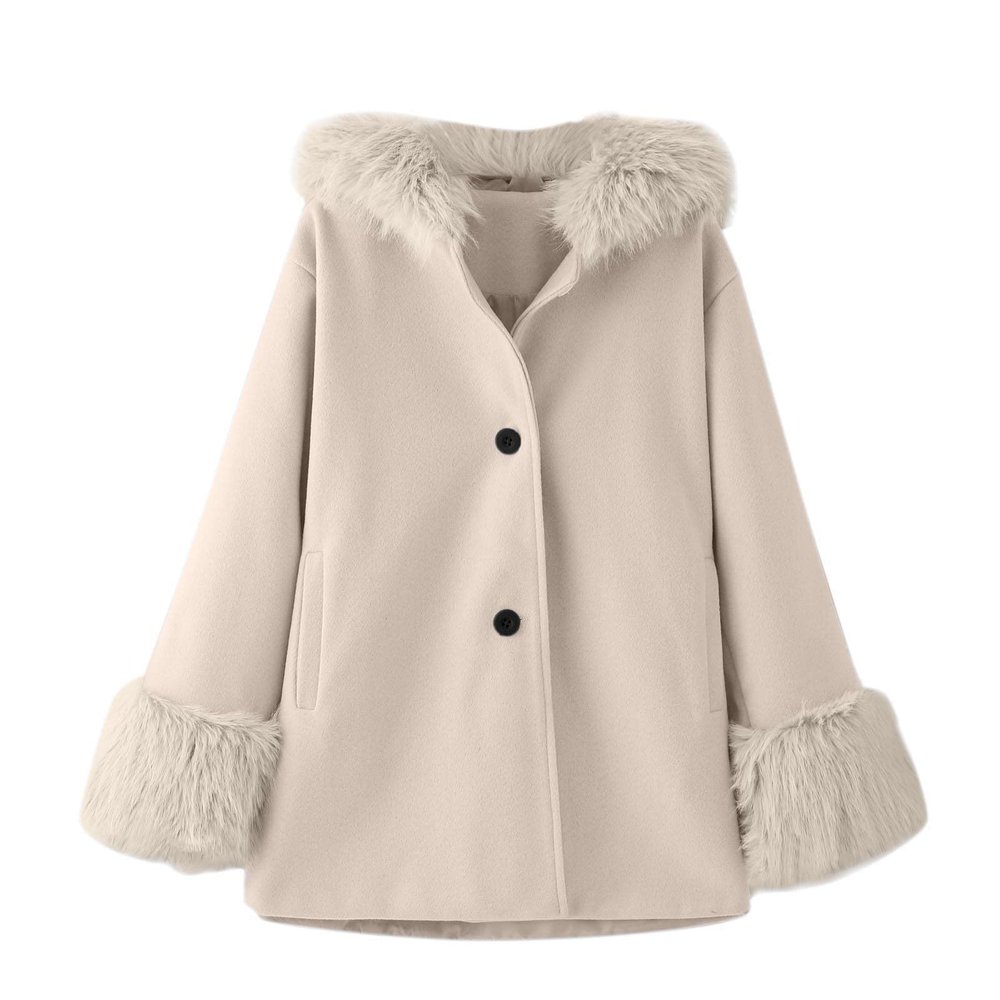 Ikevan 1 to 7 Years Toddler Kids Girls Winter Windproof Coat Jacket Kids Warm Fleece Hooded Outerwear (2-Beige#ty, 4-5 Years)