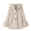 Ikevan 1 to 7 Years Toddler Kids Girls Winter Windproof Coat Jacket Kids Warm Fleece Hooded Outerwear (2-Beige#ty, 4-5 Years) view 1