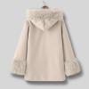 Ikevan 1 to 7 Years Toddler Kids Girls Winter Windproof Coat Jacket Kids Warm Fleece Hooded Outerwear (2-Beige#ty, 4-5 Years) view 3