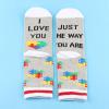 PWHAOO 1 Pair Autism Awareness Socks I Love You Just The Way You Are Socks Autism Support Socks Autism Themed Gift (THE WAY YOU ARE Socks) view 3