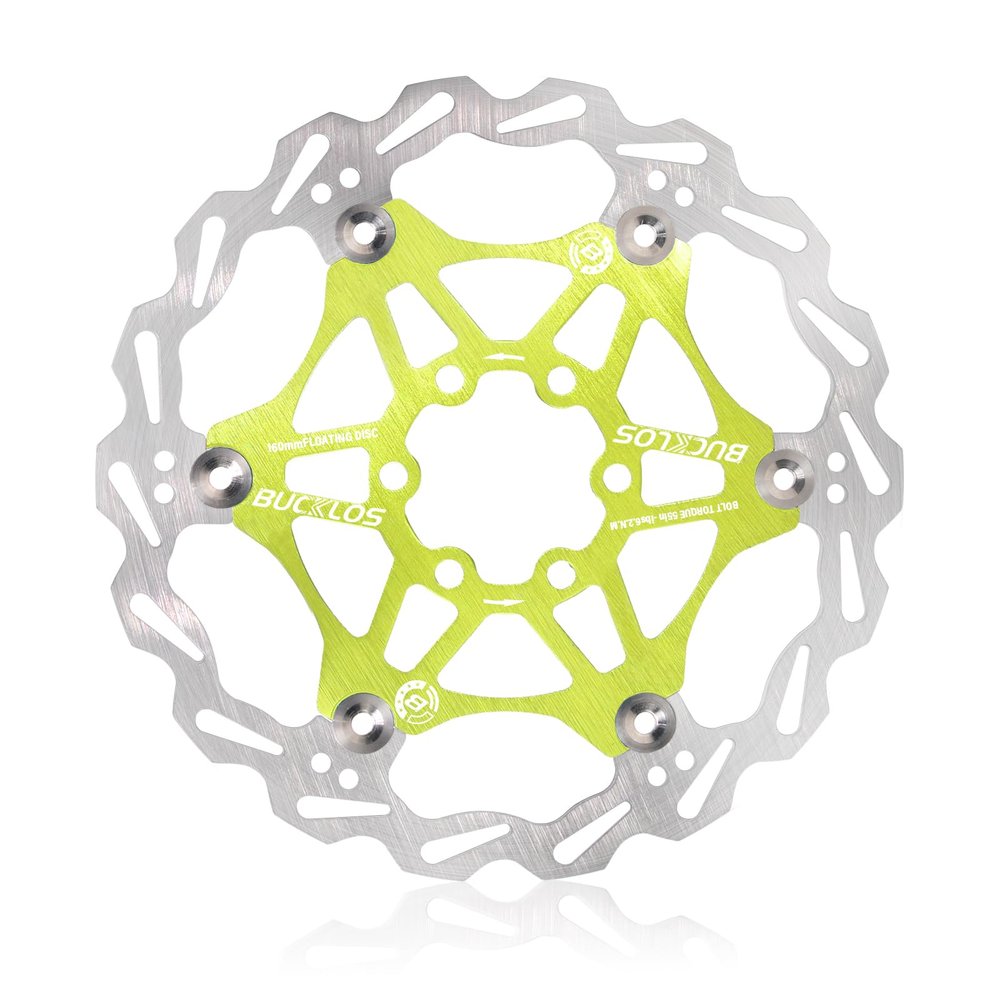 BUCKLOS 160mm 180mm 203mm Floating Disc Brake Rotor, Stainless Steel MTB Brakes Rotors with 6PC Bolts, Ultra-light Floating Disc Rotor fit Mountain Bike Road Bikes BMXBlackRed