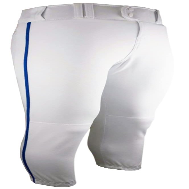Epic Girl's Tournament Low-Rise, Belt Loop, Braid Softball Pants (W/Piping) White/Blue XL