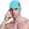 Dallonan Swimming Cap Rabbit Lifting Carrots Barbell Unisex Adult Swim Cap Polyester view 3