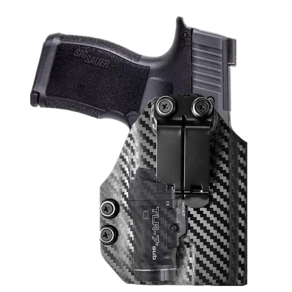 kydex IWB Holster for Sig Sauer P365 P365XL with Streamlight Sub TLR-7 500 Lumens Pistol Tactical Light 69401 Led Flashlight Red Dot Optic RMR Cut Concealed Carry