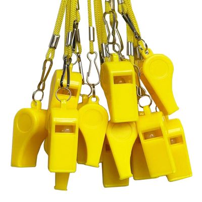 DYBADYSA 20 Pcs Yellow Plastic Loud Whistles with Lanyard for Referee Coaches Basketball Football Sports Training Game Event Lifeguard Survival Emergency Fun School Kids Tool Set Suppliers