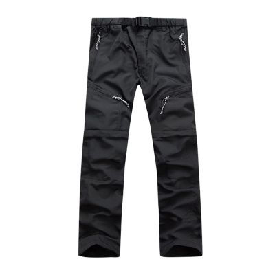 Xiaojmake Mens Hiking Convertible Pants Outdoor Waterproof Quick Dry Zip Lightweight Fishing Climbing Travel Stretch Pants Black