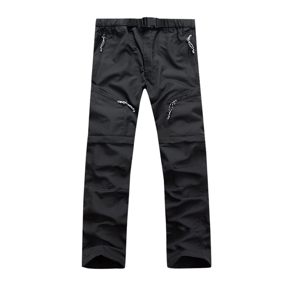 Xiaojmake Mens Hiking Convertible Pants Outdoor Waterproof Quick Dry Zip Lightweight Fishing Climbing Travel Stretch Pants Black