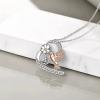 Lady Hummingbird Heart Necklaces Summer Daisy Bird Pendant Necklace Flower Inlaid Zircon Chain Necklace Jewelry (A, One Size) view 4