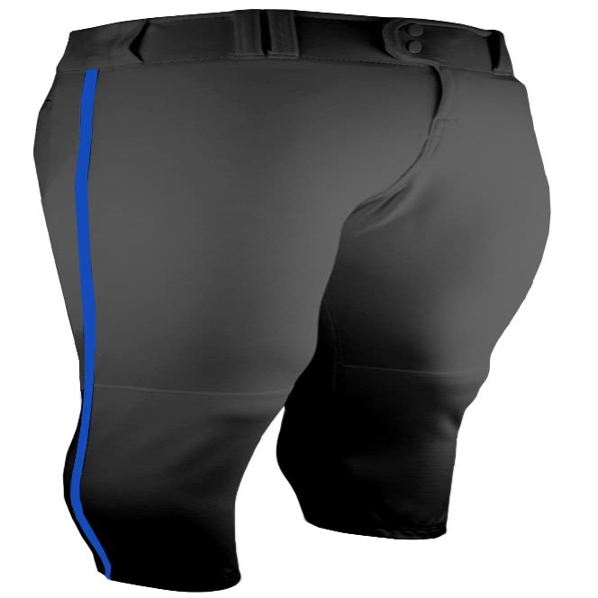 Epic Girl's Tournament Low-Rise, Belt Loop, Braid Softball Pants (W/Piping) Black/Royal Piping M