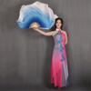 Pulcykp 1Pair/2Pcs Double-Sides Silky Bellydance Fan Veils Gradient Oriental Dance Bamboo Fans Veils view 3