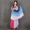 Pulcykp 1Pair/2Pcs Double-Sides Silky Bellydance Fan Veils Gradient Oriental Dance Bamboo Fans Veils view 4