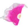 Pulcykp 1Pair Gradient Silky Fan Veil Chinese Bamboo Ribs Silk Fans for Belly Dance Stage Show Props Fan view 2