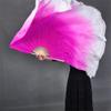 Pulcykp 1Pair Gradient Silky Fan Veil Chinese Bamboo Ribs Silk Fans for Belly Dance Stage Show Props Fan view 3