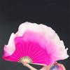 Pulcykp 1Pair Gradient Silky Fan Veil Chinese Bamboo Ribs Silk Fans for Belly Dance Stage Show Props Fan view 4