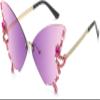 2023 Summer Ladies Novelty Color Butterfly Shape Glasses,Diamond Butterfly Sunglasses, Butterfly Rhinestone Glasses for Women (Purple) view 1