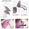 2023 Summer Ladies Novelty Color Butterfly Shape Glasses,Diamond Butterfly Sunglasses, Butterfly Rhinestone Glasses for Women (Purple) view 4
