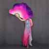 Pulcykp 1Pair Double-Side Bellydance Fan Veil Silky Chinese Folk Art Short Fans Stage Performance Props Fans view 2