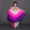 Pulcykp 1Pair Double-Side Bellydance Fan Veil Silky Chinese Folk Art Short Fans Stage Performance Props Fans view 3