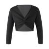 TiaoBug Kids Girls Long Sleeve Thick Knot Ruched Ballet Dance Top Wrap Shrug Sweater Cardigan Shrug Dress Cover Up Black 7-8 Years view 1