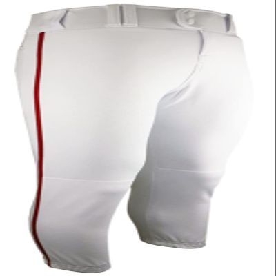 Epic Women's Tournament Low-Rise, Belt Loop, Braid Softball Pants (W/Piping) White/Red L