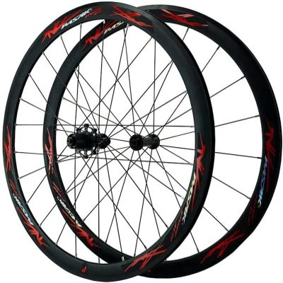 ZECHAO 700C Ultralight Double Walled Aluminum Alloy Bike Wheel Quick Release C/V Brake Front Wheel Rear Wheel 7-12 Speed Wheelset (Color : Red, Size : 700C)
