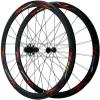 ZECHAO 700C Ultralight Double Walled Aluminum Alloy Bike Wheel Quick Release C/V Brake Front Wheel Rear Wheel 7-12 Speed Wheelset (Color : Red, Size : 700C) view 1
