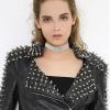 Lady Womens PU Leather Necklace Punk Goth Style Choker Necklace Rock Collar Necklaces Hip Hop Collarbone Necklace (White, One Size) view 2