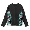Yihuimin Girls Floral Zip Up Rashguard Shirts UPF 50+ Cover Up Sets Athletic Swim Tank Top Beachwear Black 10 Years view 3