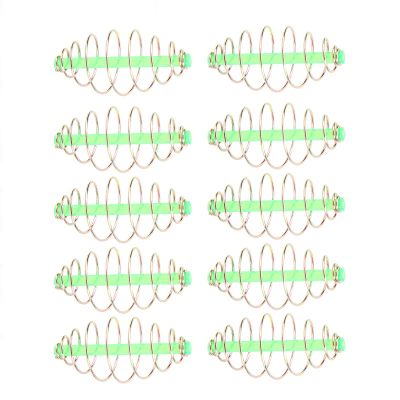 Alomejor 10PC Spring Coil Inline Method Feeder Coil Inline Metal Bait Feeder Fishing Tackle (L)