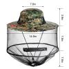 Sucrain 2 Pack Mosquito Head Net Hat Sun Hat Garden Bug Hat with Hidden Net Mesh for Outdoor Gardening (Green Digital Camo+Beige) view 3