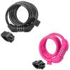 Titanker 2PCS Black Bike Cable Lock (8mm+12mm), 4 Feet Bike Cable Lock Basic Self Coiling Kids Bike Lock Combination with Complimentary Mounting Bracket view 1