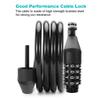 Titanker 2PCS Black Bike Cable Lock (8mm+12mm), 4 Feet Bike Cable Lock Basic Self Coiling Kids Bike Lock Combination with Complimentary Mounting Bracket view 3