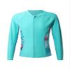 Kaerm Girls UPF 50+ Zipper Swmwear Quick Dry Swimsuit Top Water Sports Rash Guard Shirt Mint Green 16 Years view 1
