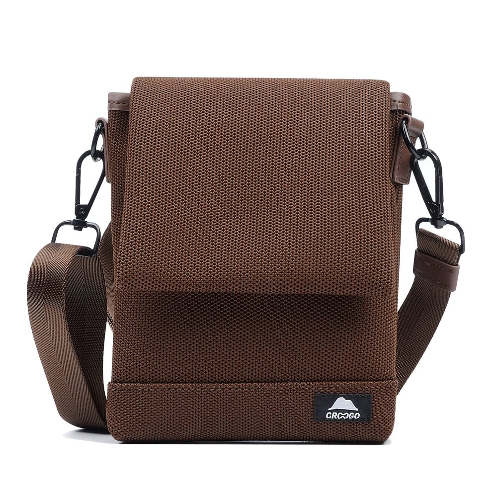 Croogo Messenger Bag Shoulder Bags Purses Bags Small Crossbody Bags for Men Women Daily Side Bag Shopping Travel,Brown-OKB01