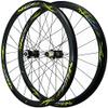 ZECHAO 700C Road Bike Wheel 24 Holes Wheels Bike Road Bike Wheelset Hub Rim QR Disc Brake Freewheel Bike Wheelset Wheelset (Color : Green, Size : 700C) view 1