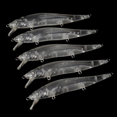 HUFFA 5pcs/lot Blank Minnow Wobbler Fishing Lures 12cm 12.5g Unpainted Jerkbait Bass Fishing Tackle Floating Bait