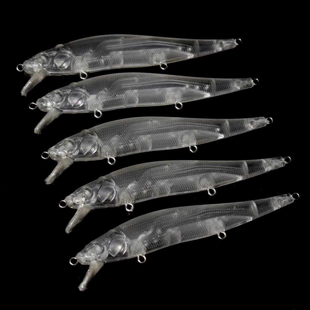 HUFFA 5pcs/lot Blank Minnow Wobbler Fishing Lures 12cm 12.5g Unpainted Jerkbait Bass Fishing Tackle Floating Bait