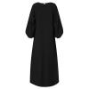 Lmdudan Women Muslim Abayas Dresses Ladies Islamic Full Length Dress Casual Long Sleeve Dubai Dress Solid Prayer Clothing view 2