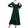 Lmdudan Women Muslim Abayas Dresses Ladies Islamic Full Length Dress Casual Long Sleeve Dubai Dress Solid Prayer Clothing view 1