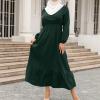 Lmdudan Women Muslim Abayas Dresses Ladies Islamic Full Length Dress Casual Long Sleeve Dubai Dress Solid Prayer Clothing view 2