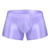 YiZYiF Men's Transparent Glossy See Through Short Pants Satin Bottom Tights Swimwear Underpants Light Purple XX-Large
