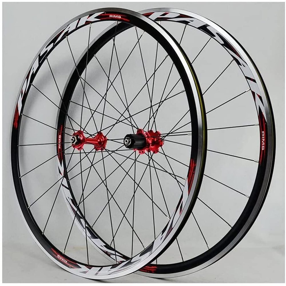 ZECHAO 700C Bike Wheelset,20/24 Holes Aluminum Alloy Quick Release Road Bike Wheel V/C Brake for 7 8 9 10 11 Speed Wheelset (Color : Red, Size : 700C)
