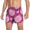 Aflyko Novelty Boxer Shorts Pink Cartoon Pig Heart Relaxed Fit Boxers Buttoned Fly Men's Underwear, XL view 1