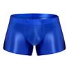 YiZYiF Men's Transparent Glossy See Through Short Pants Satin Bottom Tights Swimwear Underpants Blue X-Large view 1