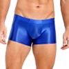 YiZYiF Men's Transparent Glossy See Through Short Pants Satin Bottom Tights Swimwear Underpants Blue X-Large view 2