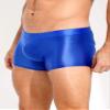 YiZYiF Men's Transparent Glossy See Through Short Pants Satin Bottom Tights Swimwear Underpants Blue X-Large view 4