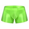 YiZYiF Men's Transparent Glossy See Through Short Pants Satin Bottom Tights Swimwear Underpants Fluorescent Green XX-Large view 1