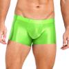 YiZYiF Men's Transparent Glossy See Through Short Pants Satin Bottom Tights Swimwear Underpants Fluorescent Green XX-Large view 2