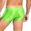 YiZYiF Men's Transparent Glossy See Through Short Pants Satin Bottom Tights Swimwear Underpants Fluorescent Green XX-Large view 3